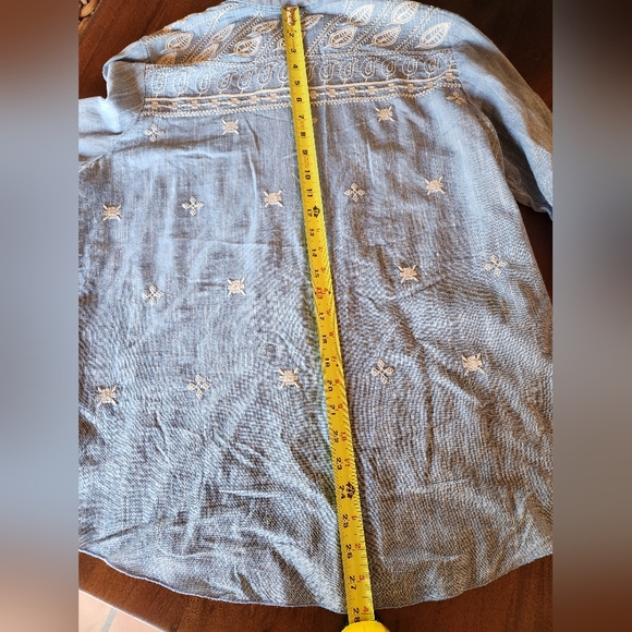 JOHNNY WAS EMBROIDERED COTTON BUTTON DOWN SHIRT - Picture 15 of 15